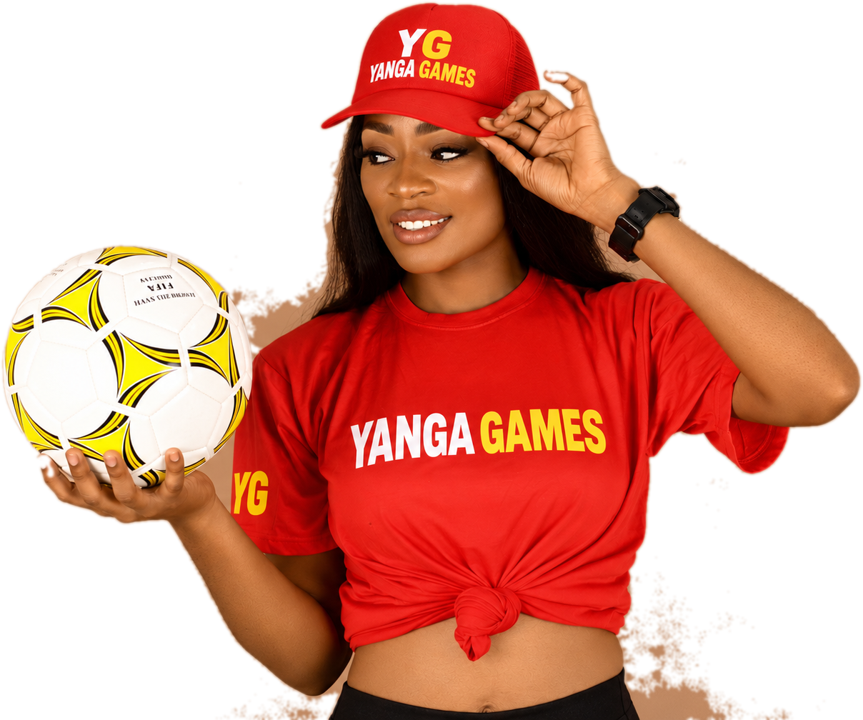 A Yanga Games player holding a football